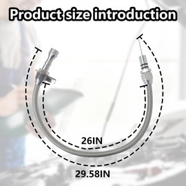 BUTITNOW TH350 TH400 Turbo350 Firewall Mounted Flex Transmission Dipstick TH350/TH400 Stainless Braided Hose Compatible for G M/Chevy TH350/TH400