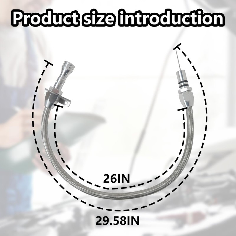 BUTITNOW TH350 TH400 Turbo350 Firewall Mounted Flex Transmission Dipstick TH350/TH400