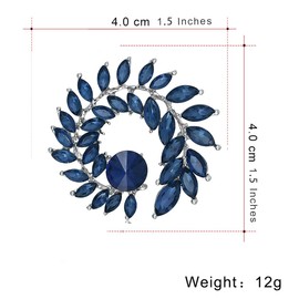 FAIRYGATE Brooch for Men Suit Crystal Brooch Lapel Pin Flower Leaf Bouquet Rhinestone Brooch Wedding Crystal Brooches Corsage Clothing Accessories Jewelry Gift for Bride Women B4024