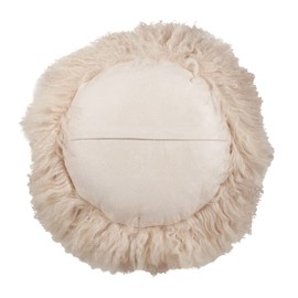 SARO LIFESTYLE Mongolian Lamb Fur Throw Pillow with Poly Filling