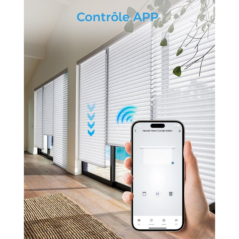 HEUXGIR Smart Roller Shutter Switch, 86 mm WiFi Blind Switch