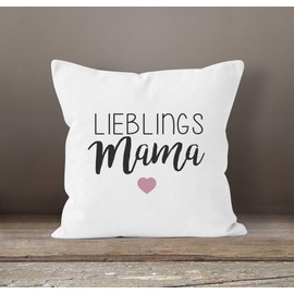 SpecialMe® Cushion Cover Favourite Mum Gift for Mum Mother's Day Gift Christmas Easter White 40 cm x 40 cm