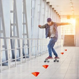 Saraoriginalshop Set of 10 Triangles Training Set Arrows for Cones Available Yellow or Orange Fluo Football Skating Hockey (Fluo Orange)