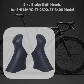 JMFahrrad Bicycle Brake Lever Hoods Compatible with Shi-Mano ST-2300 ST-3400, Silicone Rubber, Black, 1 Pair