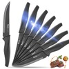 Wanbasion Black Non Serrated Steak Knives Set, Steak Knife Set