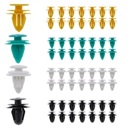 60 PCS Car Panel Clips, Four Sizes Ranging from 8mm to 10mm, Universal Plastic Rivets, Bumper Fastener Clips for Car Boots, Interior Doors or Trim Panels, Fits Most Vehicles
