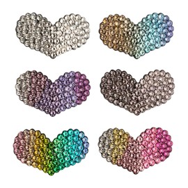 SXQLYH 6 Pieces Colourful Heart Rhinestone Hair Clips, Hair Snap Clips, Simple Hair Clips, Snap Hair Clips, Hair Clip with Crystal Stones, Hair Styling Clips for Children, Girls, Women