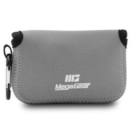 MegaGear ''Ultra Light'' Neoprene Camera Case Bag with Carabiner for Olympus TG-4, Sony DSC-RX100 IV Digital Camera (Grey)