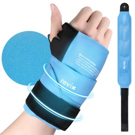 REVIX Wrist Ice Pack Wrap for Discomfort Reducing, Reusable Gel Ice Pack for Hand Relaxation, Hot & Cold Compress, Enhancing Comfort and Soothing Fatigue, Soft Lining
