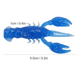 Pack of 10 Soft Fish Bait, 5.5 x 0.7 x 1 cm/2.2 x 0.3 x 0.4 Inch PVC Crayfish Bait, Lobster Claw, Artificial Bait, Crayfish, Fishing, Rubber Fish, Crayfish, Fishing Bait for Carp, Bass, Freshwater,