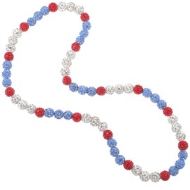 Ptwola Baseball Ice Collection Necklace Sparkly Glitter Elastic Bling Inspired Chain Beaded Cool Shiny Rhinestone Jewelry Accessories for Men Women Team Lovers Players