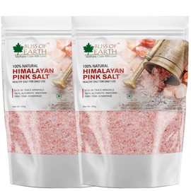 Bliss of Earth Pure Himalayan Pink Salt of Pakistan for Healthy Cooking, Natural Substitute of White Salt, 2x500GM
