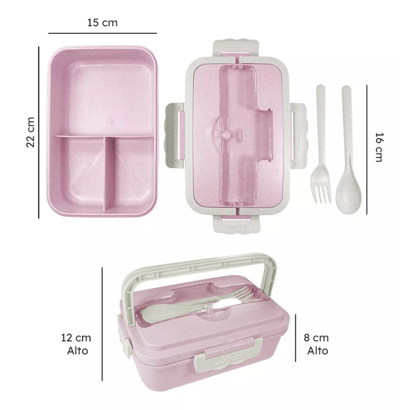 Jands 1 Lonchera Antiderrames Y Cubiertos 3 Compartimentos