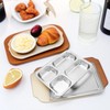 Stainless Steel Rectangular Divided Plates Tray, Dinner Plates Divided Dinner