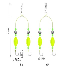 6pcs Double-Hook Reverse Bottom Rig, 2025 Pop Up Boilies Bait Swimming Bait for Freshwater Saltwater,Anti Tangle Split Fishing Hooks, Lure Equipment Tackle Accesories