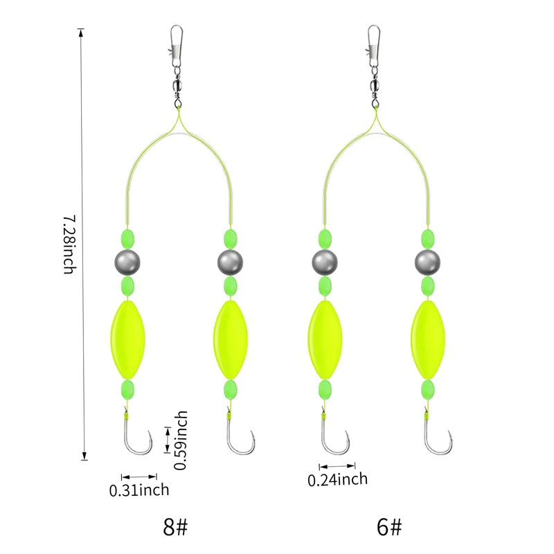 6pcs Double-Hook Reverse Bottom Rig, 2025 Pop Up Boilies Bait