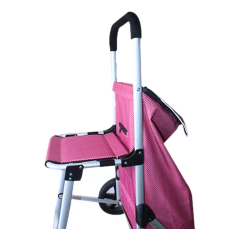 Noval Carrito Para Mandado Trol-520as Rosa Con Asiento Marca Noval