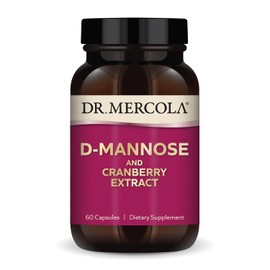 Dr. Mercola D-Mannose and Cranberry Extract Dietary Supplement - 60 Capsules - Supports Urinary Health, Bladder Health and Kidney Health - UTI Prevention Supplement for Women & Men