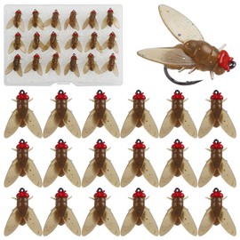 Bionic Fly Fishing Bait, Flies Fishing Lures Kit Trout Jigs Swimbaits Dry Flies Fly Fishing Lures Fish Attractant Fly Fishing Hook for Saltwater Freshwater Bass Panfish 15mm