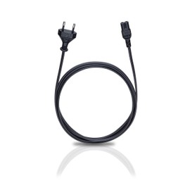 Oehlbach Powercord C7 / 150 - Power Cable 2-Pin with Euro Plug (CEE7/16) - VDE Tested - Highly Flexible, Excellent Contact Safety - 1.5 m Black