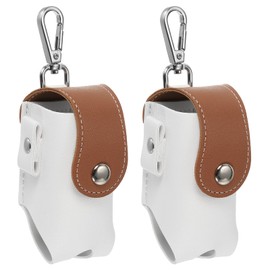 YOKIVE 2 Pcs Golf Balls Waist Bag, Sports Golf Balls Carry Pouch with Tee Holders, Buckle, Clip for Woman Man Storage Golf (White Brown)