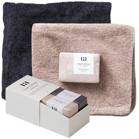 Stylem Takisada-Osaka "Lil" Compressed Towel with Water, Fluffy, Bath Towel, Pair, Approx. 23.6 x 43.3 x 43.3 inches (4 x 8 x 11 cm), Set of 2, 100% Cotton, Highly Absorbent, Texture, Lightweight, Wedding Gift, Birthday Gift, Women, Men, Favors, Petite G