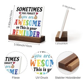 HPNIUB Inspirational Gifts Sometimes You Forget You Are Awesome Gift,Thank You Gifts For Women Men,10 * 10cm Motivational Quote Positive Reminder Office Decor For Friends Birthday Colleagues