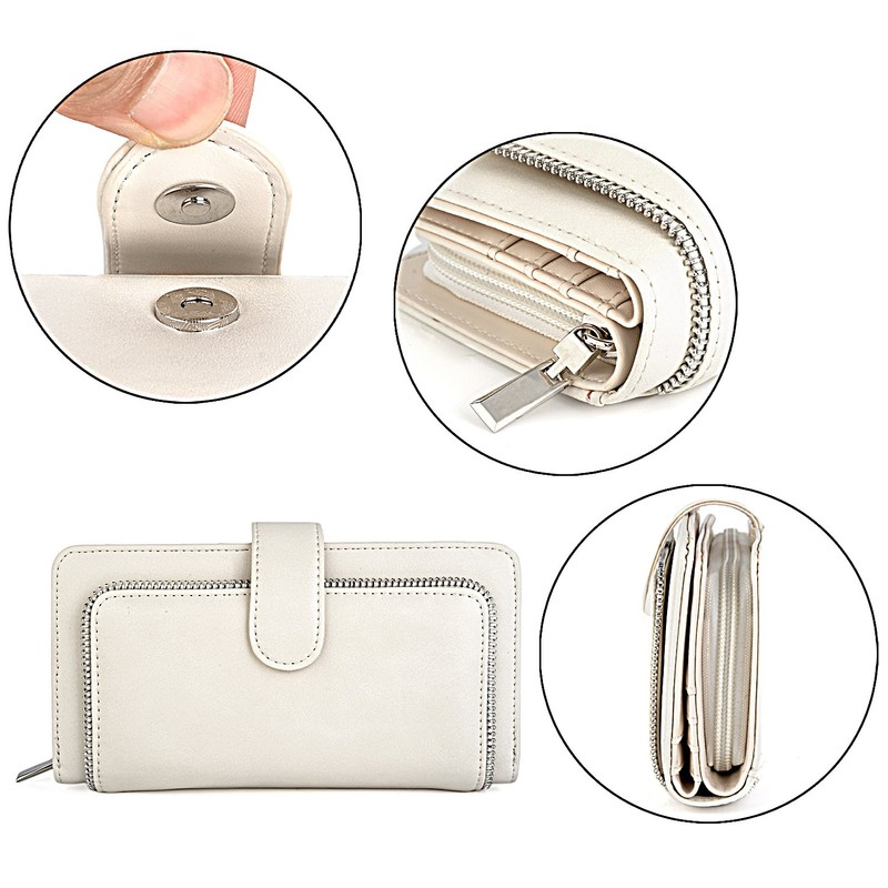 UTO Women's PU Leather Wallet Large Capacity 15 Card Slots