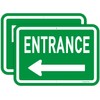 2 Pack Entrance with Left Arrow Signs 14 x 10