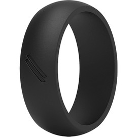 ThunderFit Silicone Wedding Ring for Men, Rubber Wedding Band 8.7mm Wide 2.5mm Thick