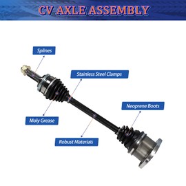 Maxfavor CV Axle Front Pair Fit for 1999-2006 GMC Sierra 1500 CV Axles 2007 Sierra 1500 Limited CV Joint Shaft Assembly Left Right Driver Passenger Side 4.3L 4.8L 5.3L 6.0L
