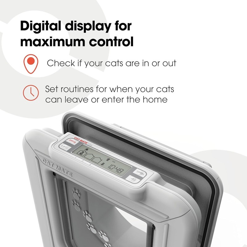 Cat Mate Elite I.D. Disc Cat Door with Timer Control,