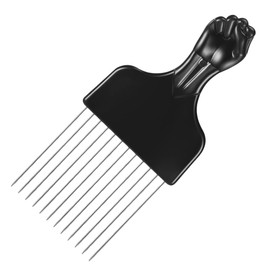 DEEPMARK Afro Pick Comb Metal Pick Comb Plastic Afro Pick Hair Comb Wide Tooth Hair Pick Comb Metal Hair Coloring Comb Wig Braid Comb Hairdressing Styling Tool for Curly Hair Style, Black