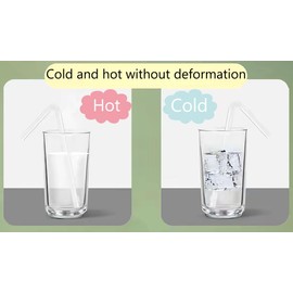 500 Pack Transparent Flexible Disposable Plastic Drinking Straws, Individually Wrapped Plastic Disposable Transparent Straws - 8.3 X 0.23 Inch, Perfect for Parties,Picnics & Everyday Use