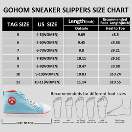 Gohom Sneaker Slippers for Women Plush Fashion Indoor House Slipper Boots Fabric Indoor House Bedroom Fashion Sneaker Slippers Boots Szie 11 Blue and Red