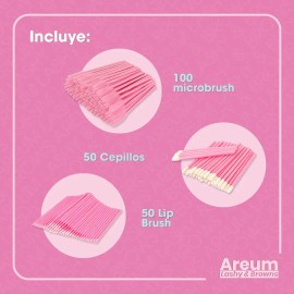100 Microbrush 50 Cepillos 50 Lip Brush Pestañas Y Cejas Color Al Azar Areum Lashy & Browns