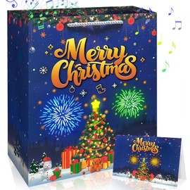DTESL Lights Fireworks Cheering Musical Gift Bag for Christmas - Large