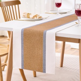 Table Runner Modern Decoration Brown Patchwork Table Runner Washable Tablecloth Outdoor Summer Garden for Wedding Dining Room Party Holiday (Brown, 40 x 140 cm)