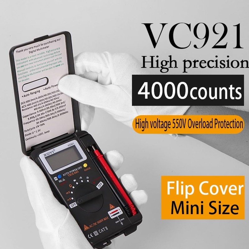ZOYI VC921 (GENUINE) Pocket Digital Multimeter, 4000 Counts, True RMS,