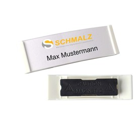 Name Plates with Magnet Curved Plastic White 70 x 20 mm Pack of 10