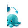 TeeTurtle Reversible Octopus Plushie 4-Inch Angry Light + Dark Blue