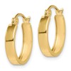 10K Solid Yellow Gold Square Tube Round Huggie Small Hoop