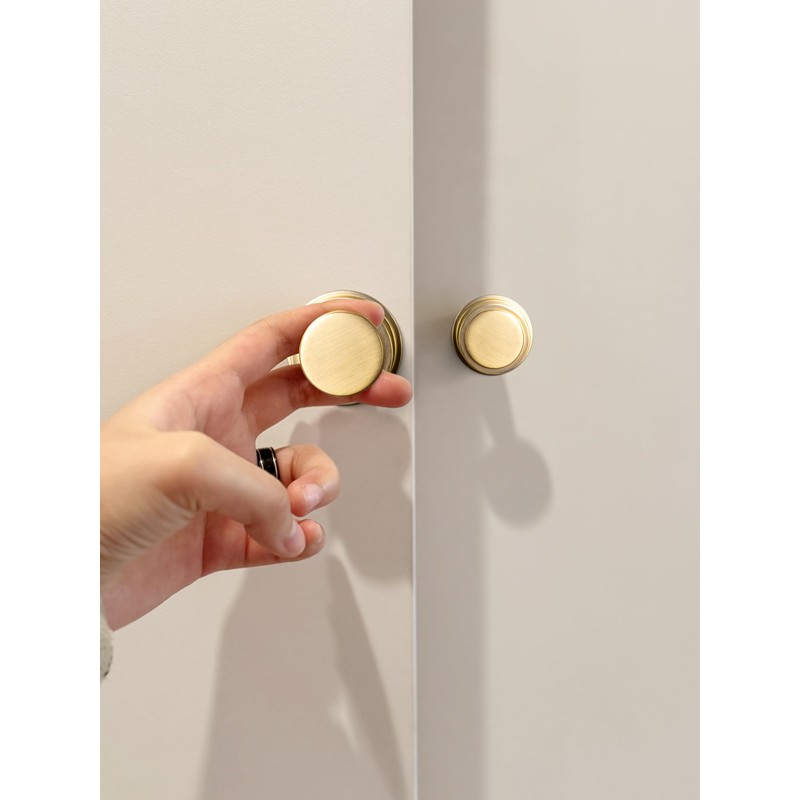 Goo-Ki 6 Pack Champagne Bronze Drawer Knobs with Spacer Zinc