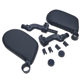 LED ATOMANT Leather Car Headrest Neck Cushion Adjustable Car Seat Holder Black Leather