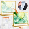 Gabotrie 8 Pack Acrylic Sign Holders with Golden Border, Double