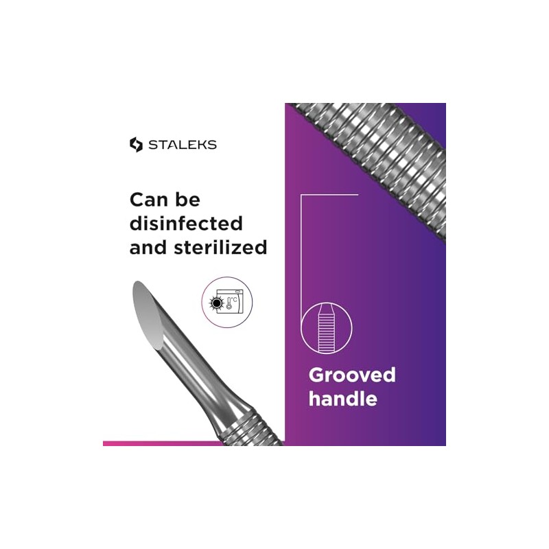 YUAKUOD Pusher Cuticle Manicure Pedicure Staleks Pro Expert Pe-90/2 Slant