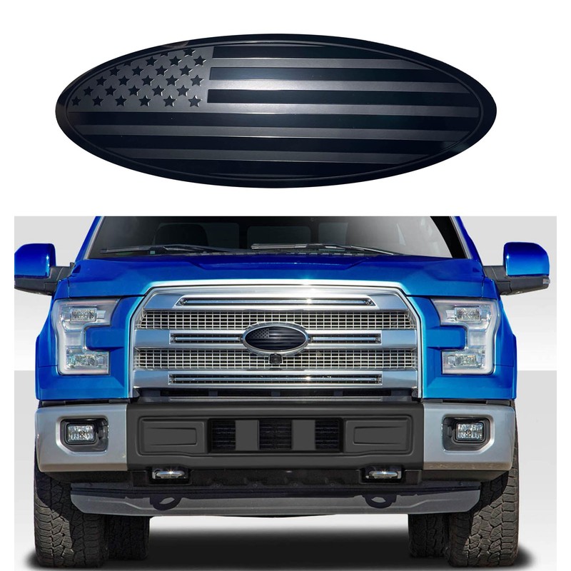 HHLOU Fit F150 Emblem 9.5 inch Overlay Emblem Front Grille