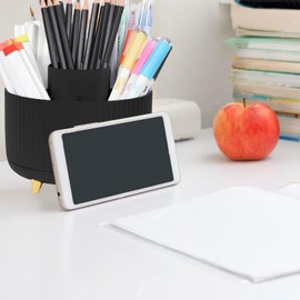 Marte Vanci Rotating Pen Holder for Desk, 360° Rotating Pen holder Desk Organizer with 5 Compartments, Desktop Stationary Storage, Spinning desk organizer for Office, School, Home (Black)