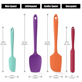 Doosu 4 Stück Silikon Spatel Set, 315 ℃ hitzebeständiger flexibel Teigschaber lebensmittelecht nahtloser Antihaft Küchenutensilien zum Kochen Backen Mischen Rühren Schaben Servieren (Mehrfarbig5)