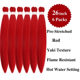 Red Braiding Hair Pre stretched Purple Prestretched Hypoallergenic Non Toxic Braiding Hair Extensions Ez Braid Twist Knotless Fulani Synthetic Anti Itch